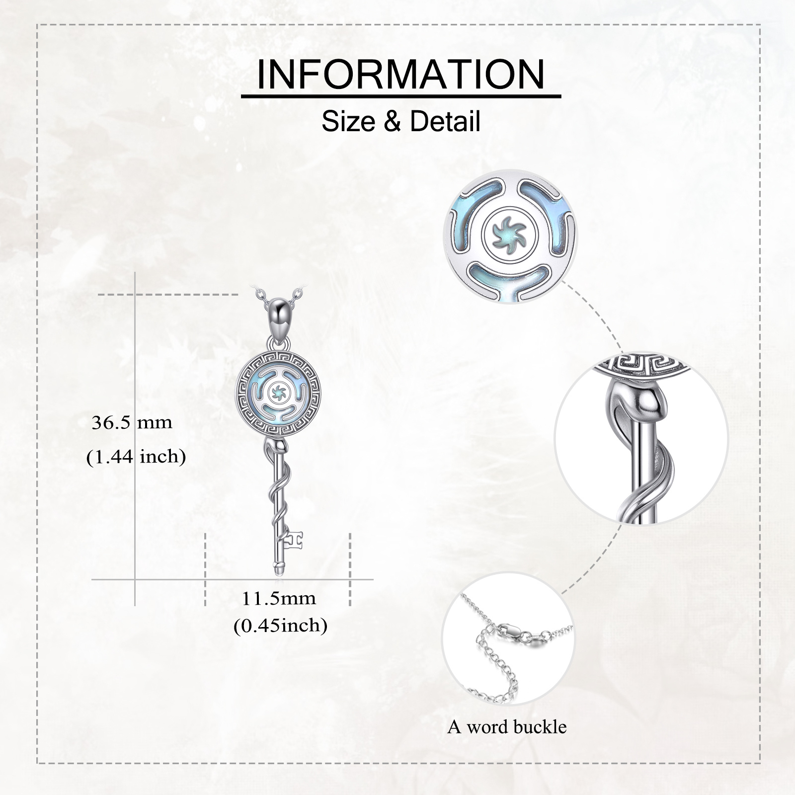 925 Sterling Silver Hecate Necklace with Synthetic Moonstone